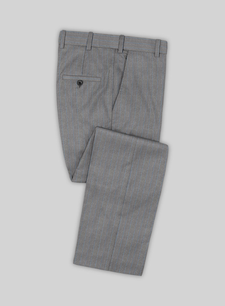 Scabal Cosmopolitan Stripe Gray Wool Suit - StudioSuits