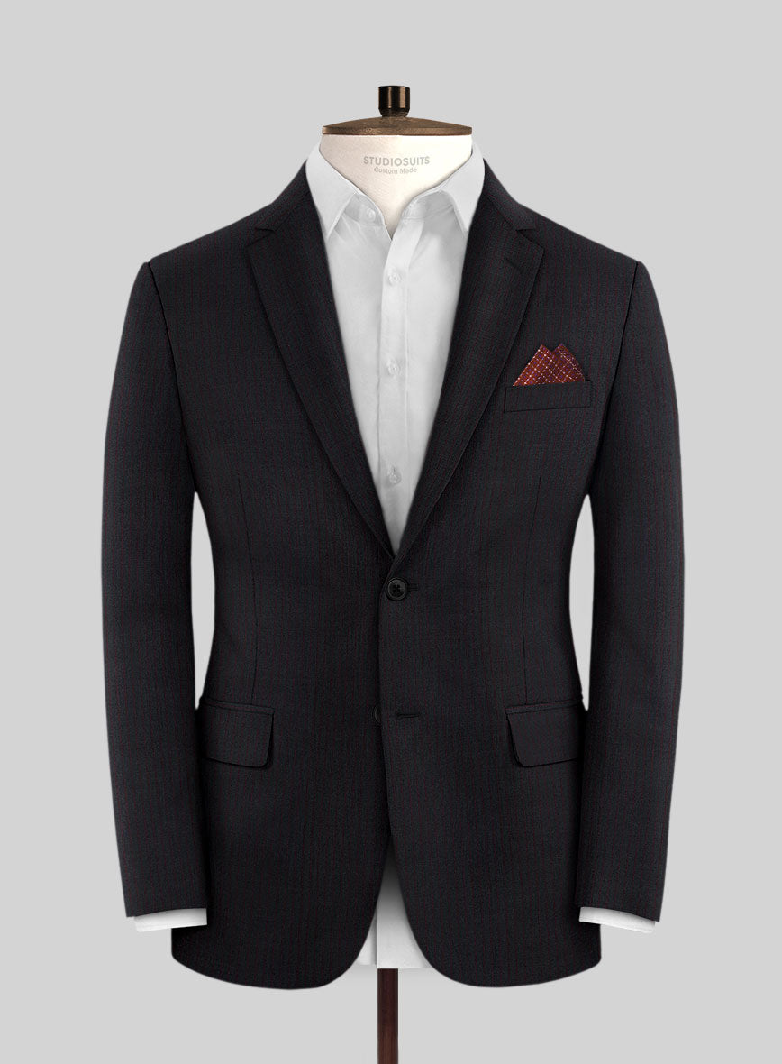 Scabal Cosmopolitan Stripe Pando Blue Wool Jacket - StudioSuits
