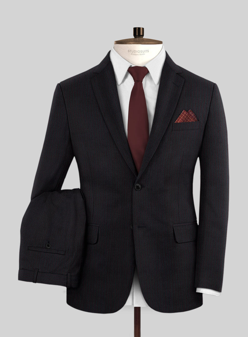 Scabal Cosmopolitan Stripe Pando Blue Wool Suit - StudioSuits