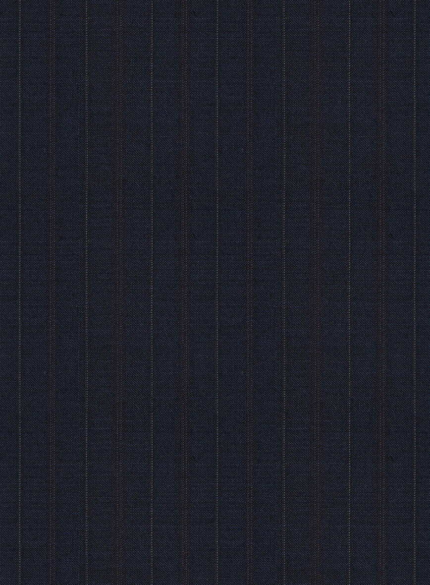 Scabal Cosmopolitan Stripe Tade Blue Wool Suit - StudioSuits