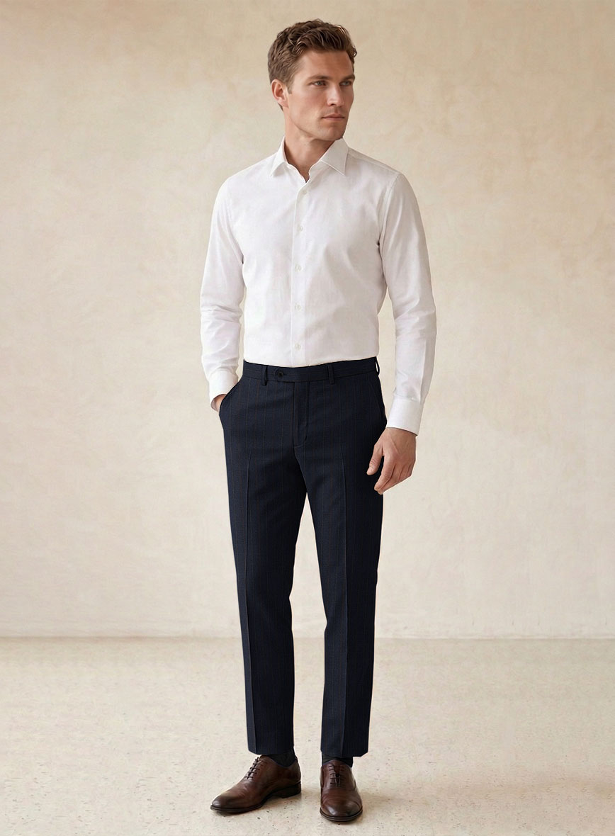 Scabal Cosmopolitan Stripe Tade Blue Wool Suit - StudioSuits