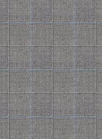 Scabal Cosmopolitan Windowpane Gray Wool Jacket - StudioSuits