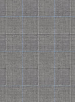 Scabal Cosmopolitan Windowpane Gray Wool Jacket - StudioSuits