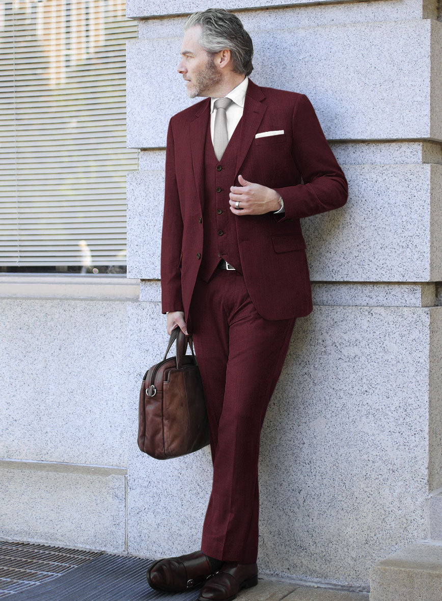 Scabal Cosmopolitan Wine Wool Suit - StudioSuits