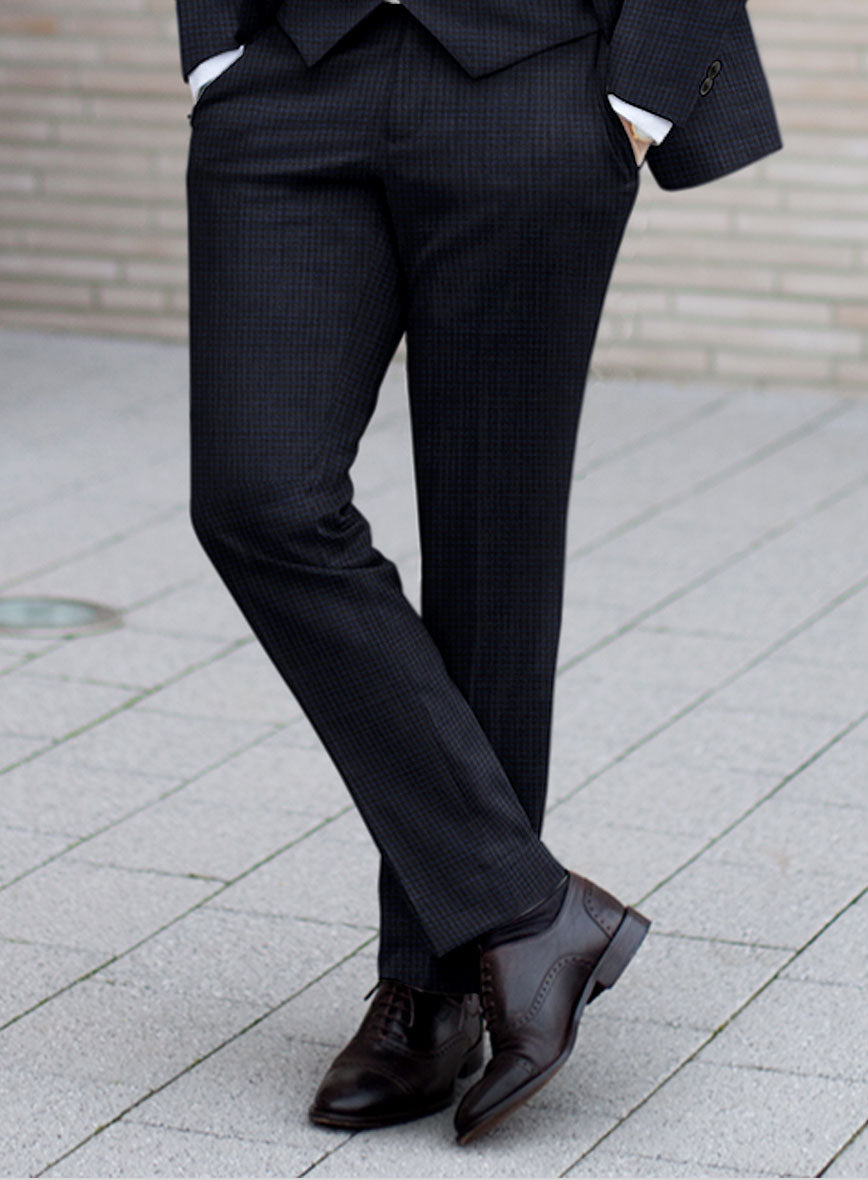 Scabal Cosmopolitan Varlli Blue Wool Pants - StudioSuits