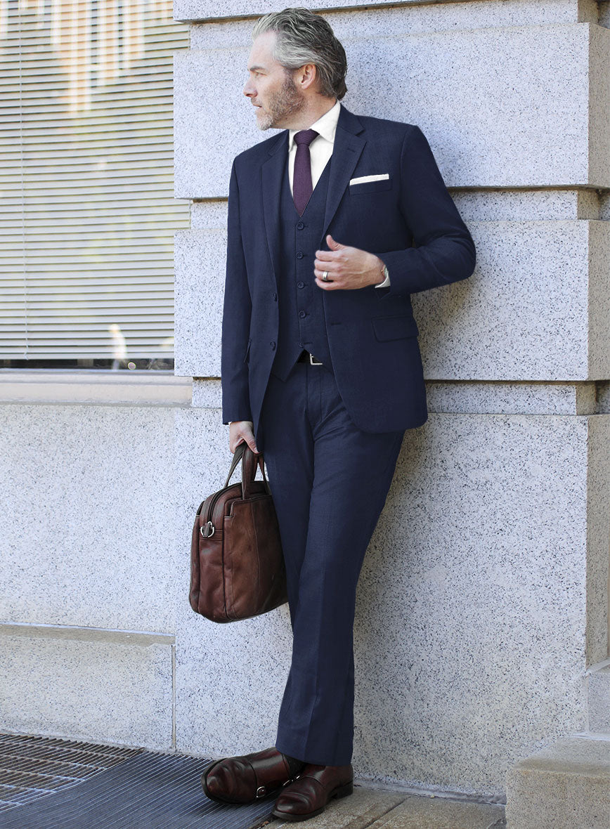 Scabal Cosmopolitan Bottle Blue Wool Suit - StudioSuits