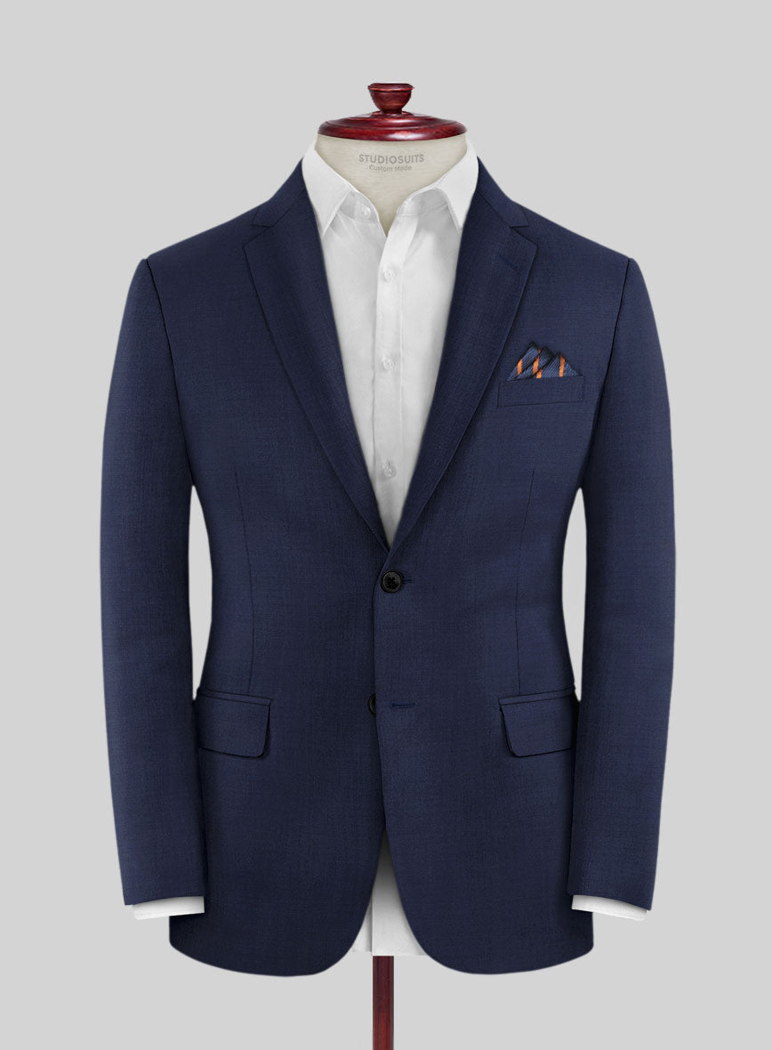 Scabal Cosmopolitan Bottle Blue Wool Jacket - StudioSuits