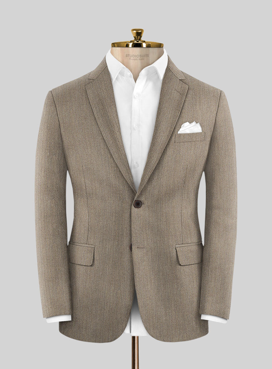 Scabal Crude Brown Wool Jacket - StudioSuits