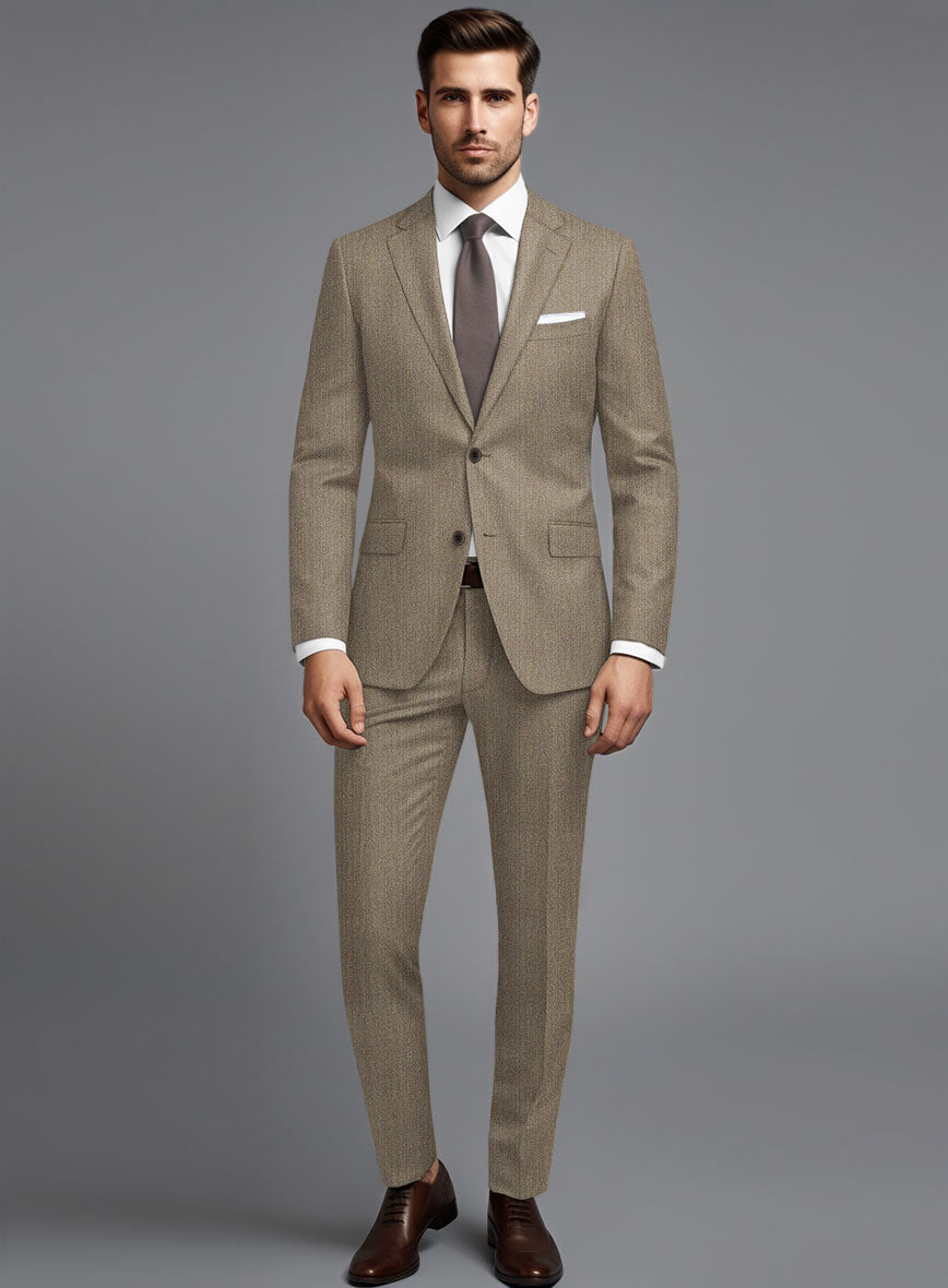 Scabal Crude Brown Wool Suit - StudioSuits