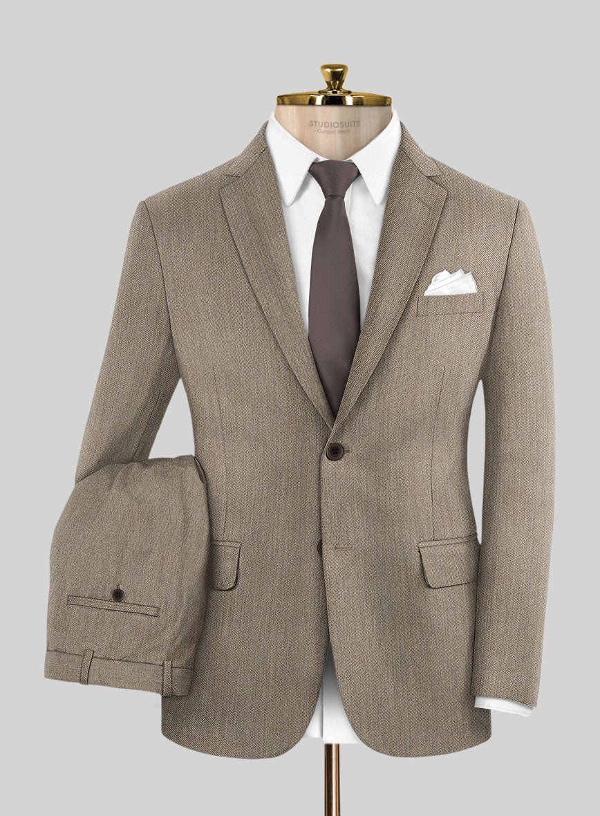 Scabal Crude Brown Wool Suit - StudioSuits