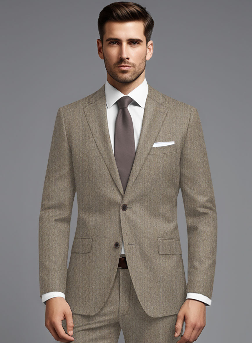 Scabal Crude Brown Wool Suit - StudioSuits