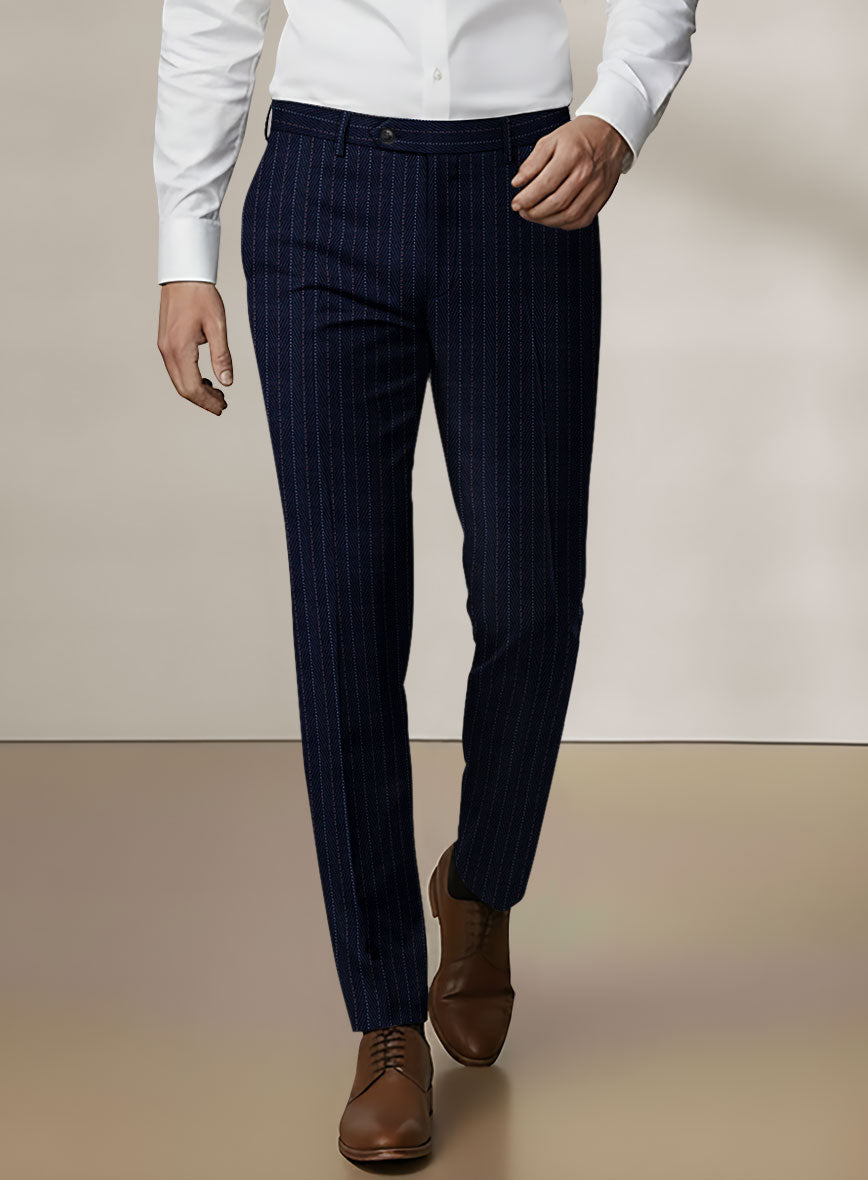 Scabal Dali Chamberlain Herringbone Wool Cashmere Pants - StudioSuits