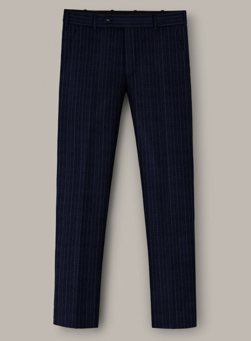 Scabal Dali Chamberlain Herringbone Wool Cashmere Pants - StudioSuits