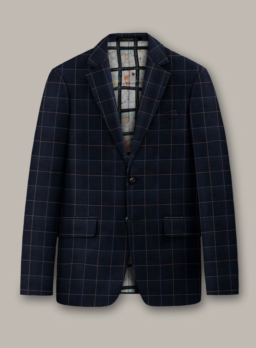 Scabal Dali Chromatic Windowpane Wool Cashmere Jacket - StudioSuits