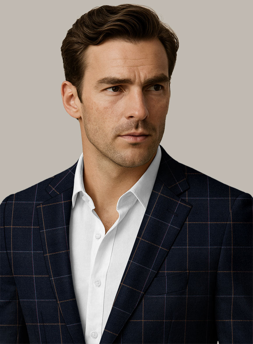 Scabal Dali Chromatic Windowpane Wool Cashmere Jacket - StudioSuits