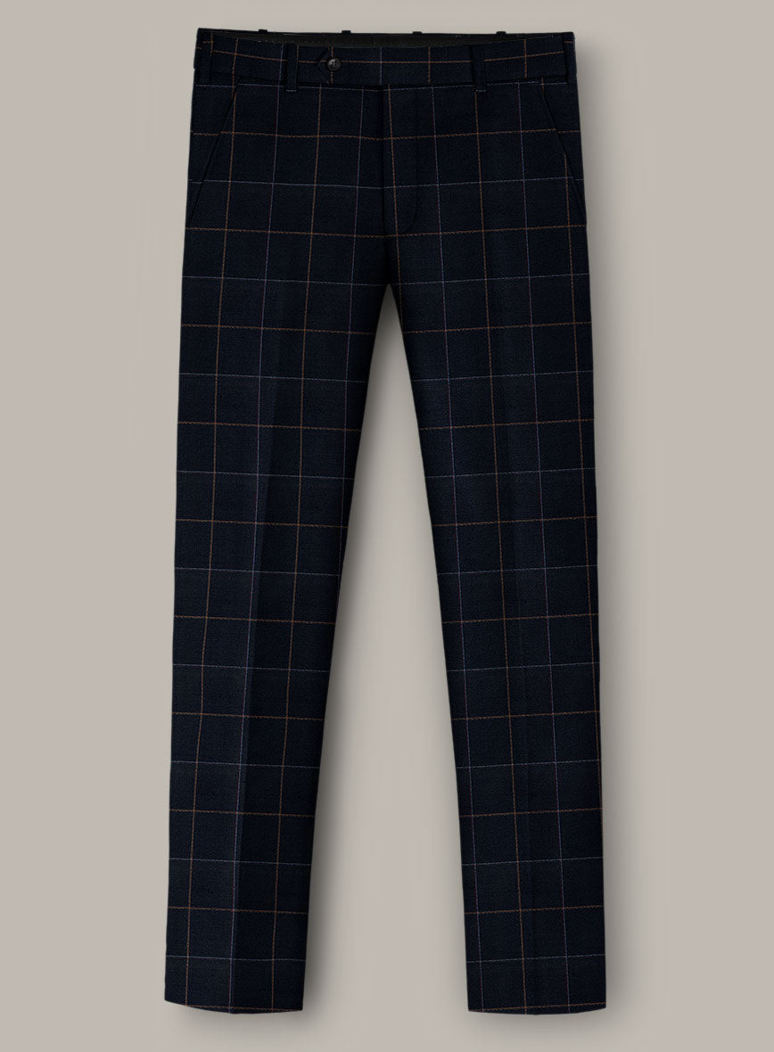 Scabal Dali Chromatic Windowpane Wool Cashmere Pants - StudioSuits