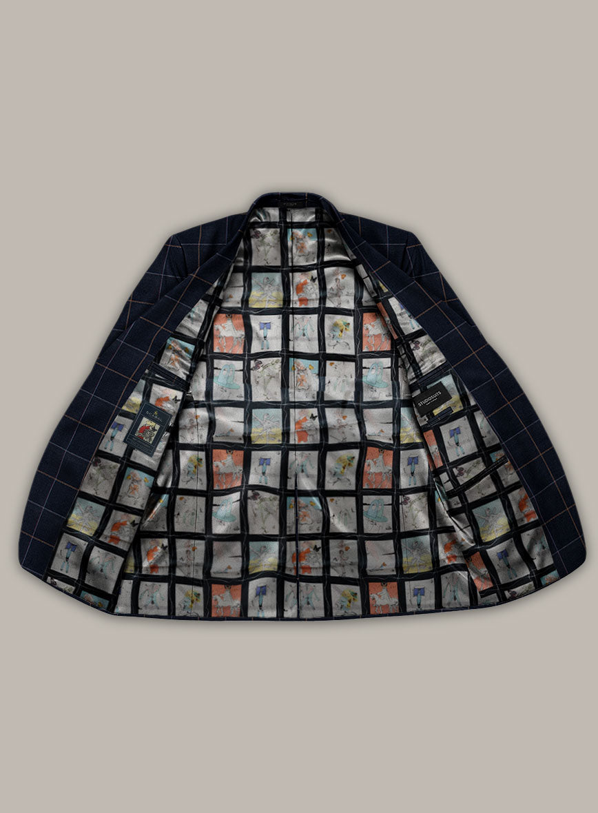 Scabal Dali Chromatic Windowpane Wool Cashmere Jacket - StudioSuits