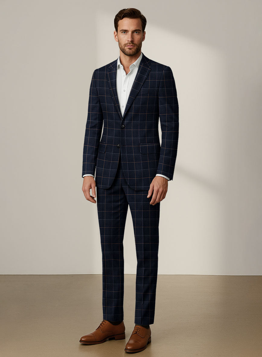 Scabal Dali Chromatic Windowpane Wool Cashmere Suit - StudioSuits