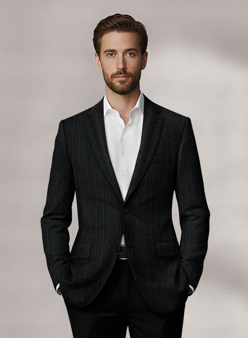 Scabal Dali Scholastic Stripe Wool Cashmere Jacket - StudioSuits