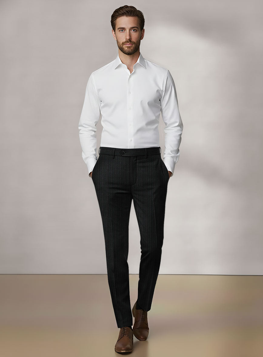 Scabal Dali Scholastic Stripe Wool Cashmere Pants - StudioSuits