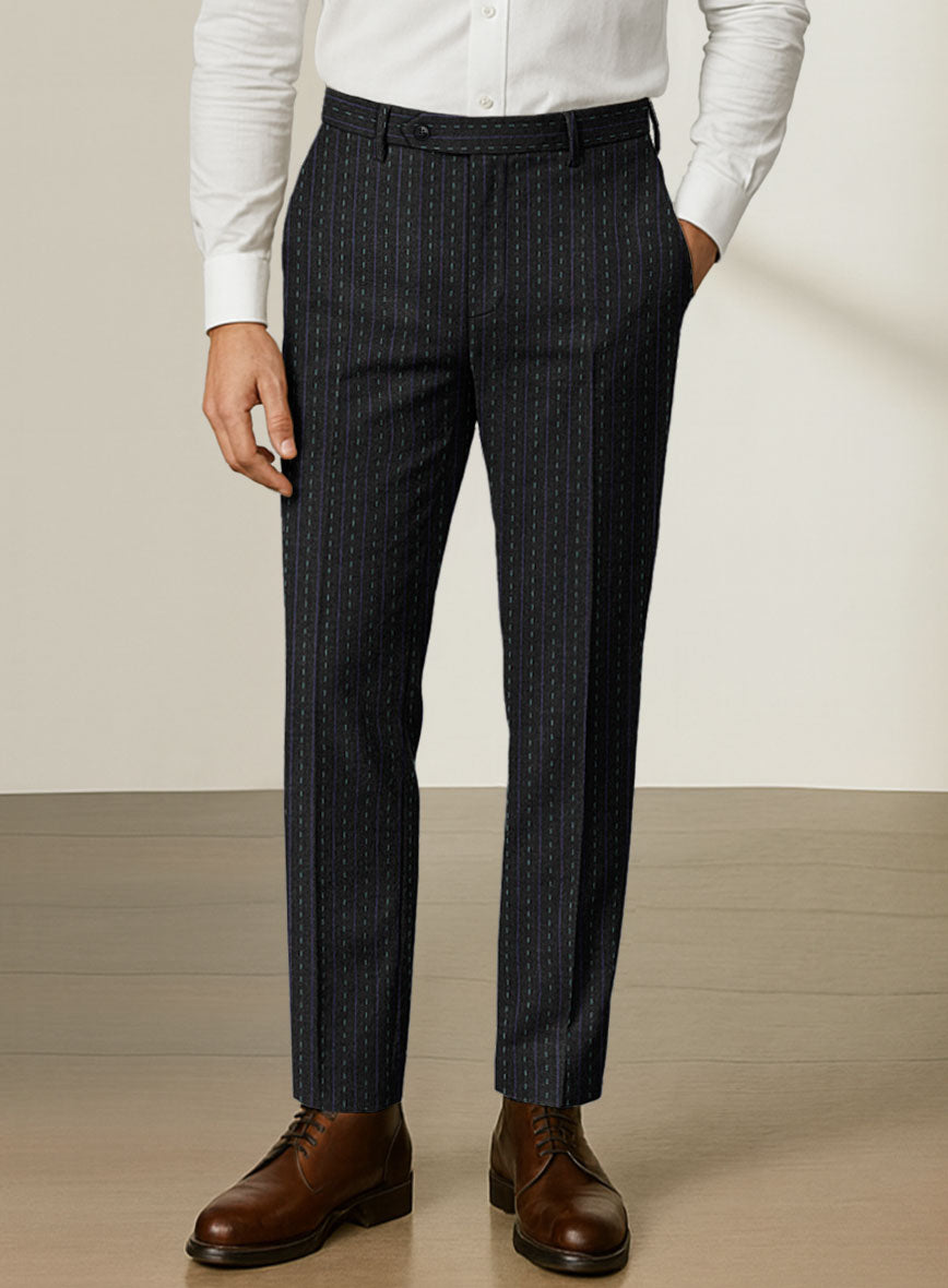 Scabal Dali Intermezzo Stripe Wool Cashmere Pants - StudioSuits