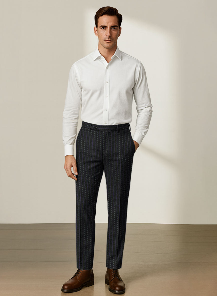 Scabal Dali Intermezzo Stripe Wool Cashmere Pants - StudioSuits