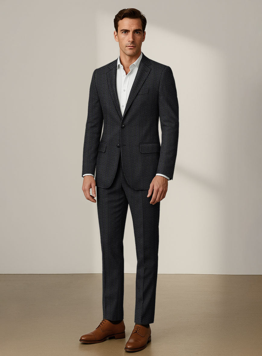 Scabal Dali Intermezzo Stripe Wool Cashmere Suit - StudioSuits