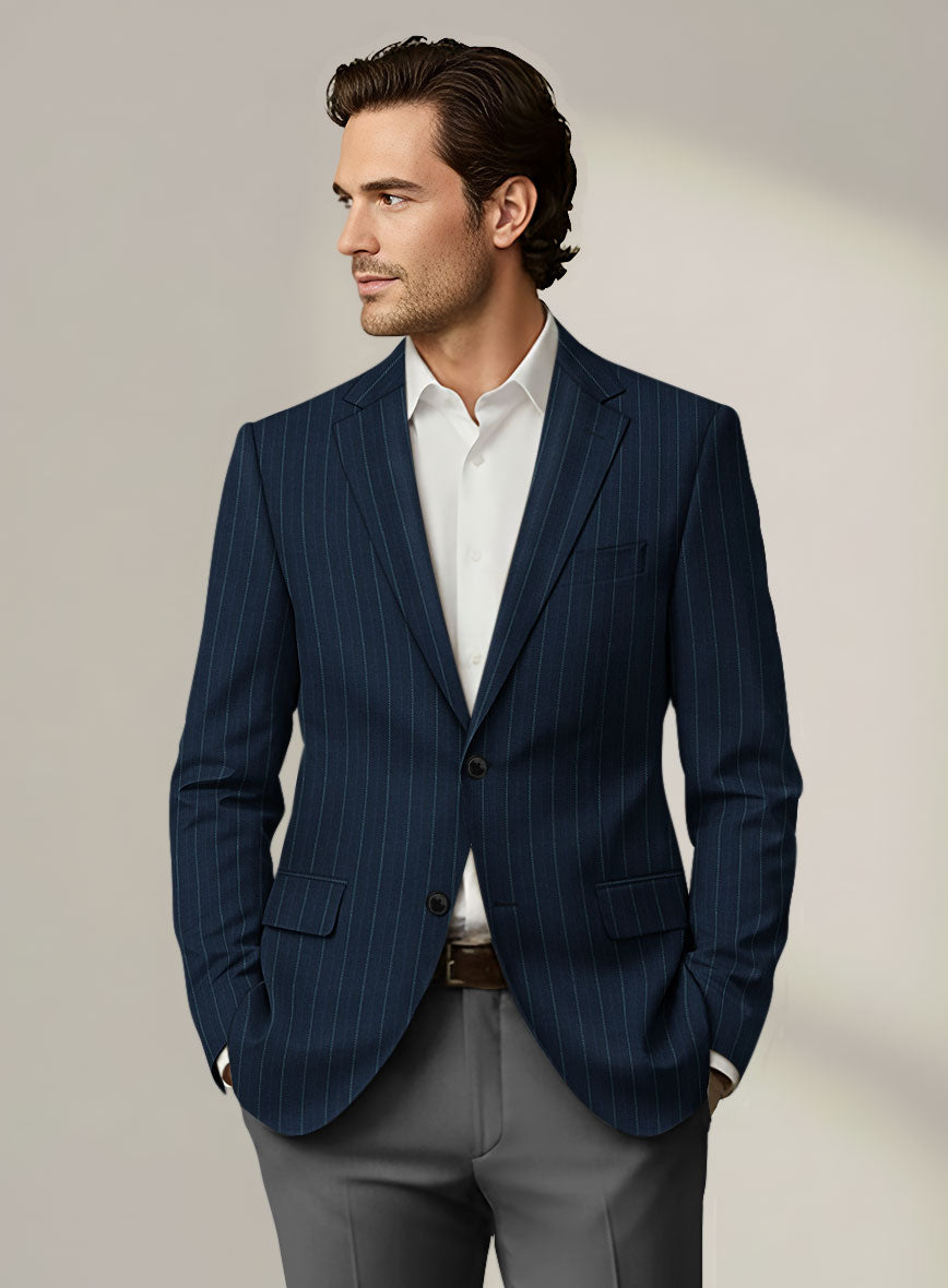 Scabal Dali Mimetic Stripe Wool Cashmere Jacket - StudioSuits