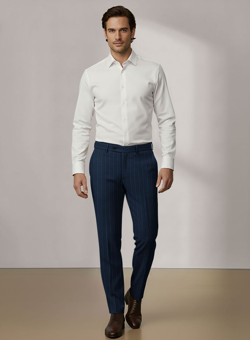 Scabal Dali Mimetic Stripe Wool Cashmere Pants - StudioSuits