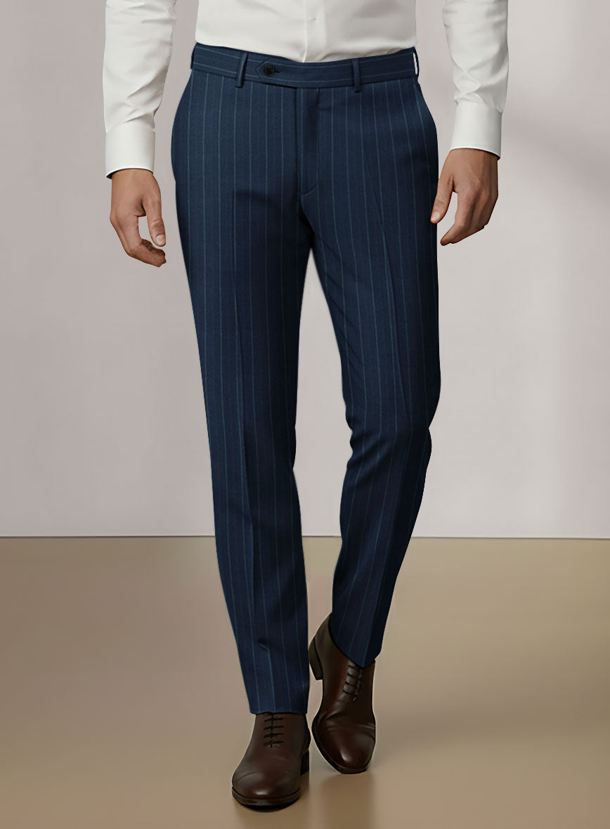 Scabal Dali Mimetic Stripe Wool Cashmere Pants - StudioSuits