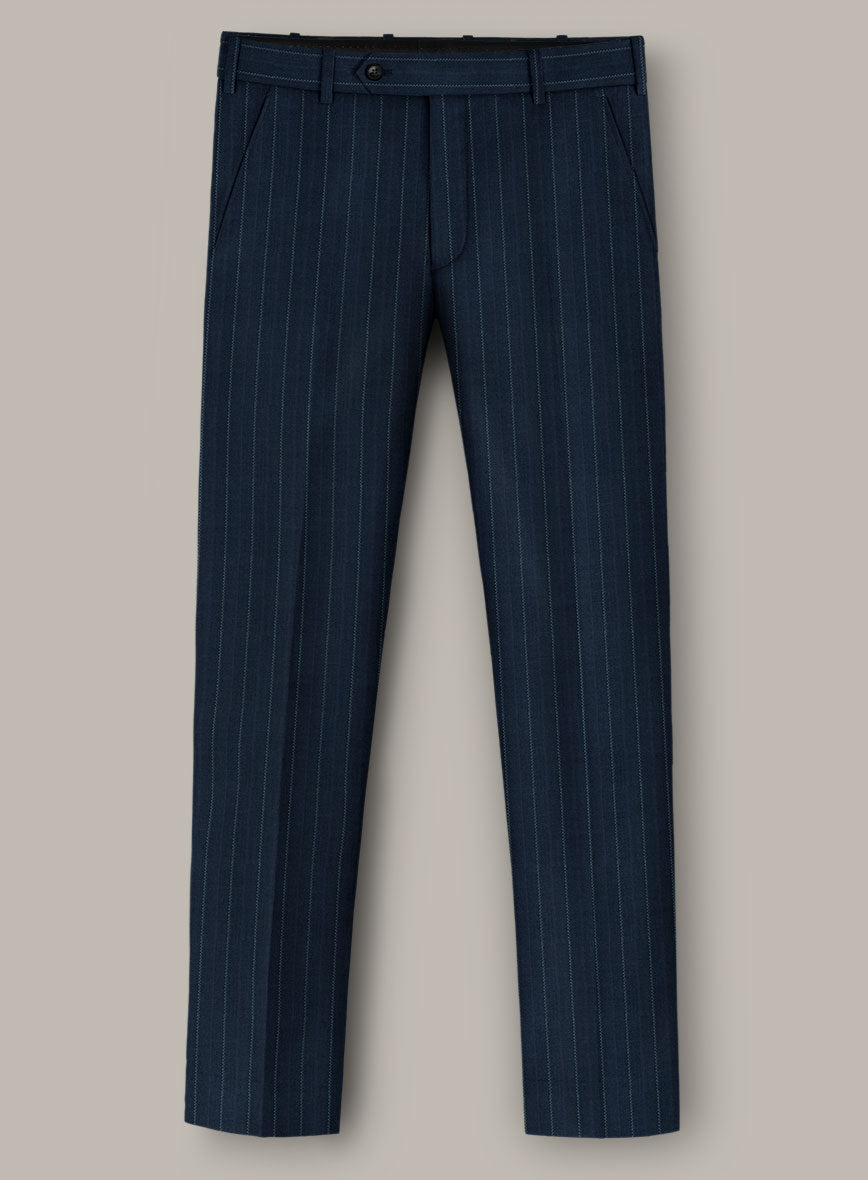 Scabal Dali Mimetic Stripe Wool Cashmere Pants - StudioSuits