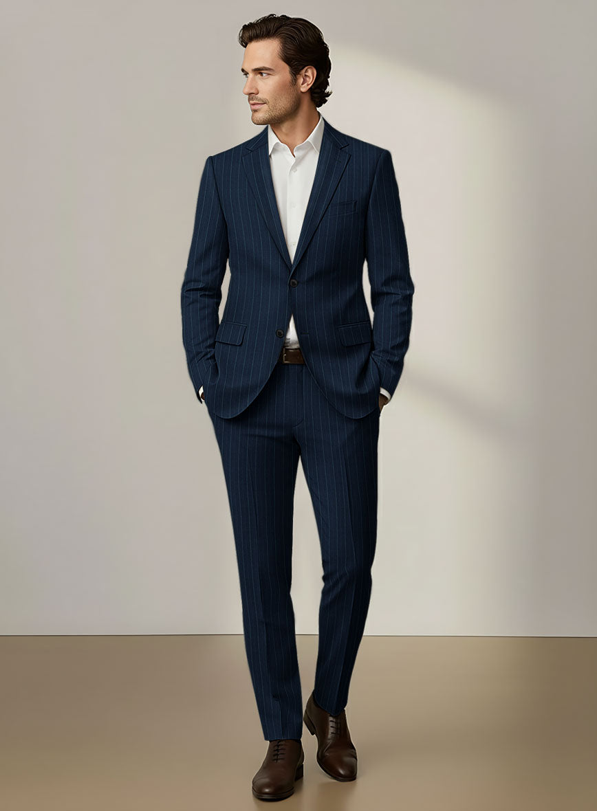 Scabal Dali Mimetic Stripe Wool Cashmere Suit - StudioSuits