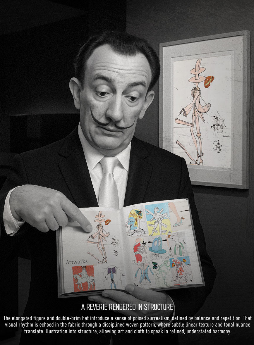 Scabal Dali Mouline Motif Wool Cashmere Pants - StudioSuits