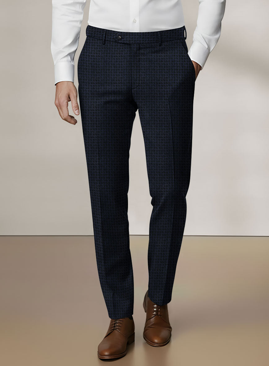 Scabal Dali Spatial Oval Weave Wool Cashmere Pants - StudioSuits