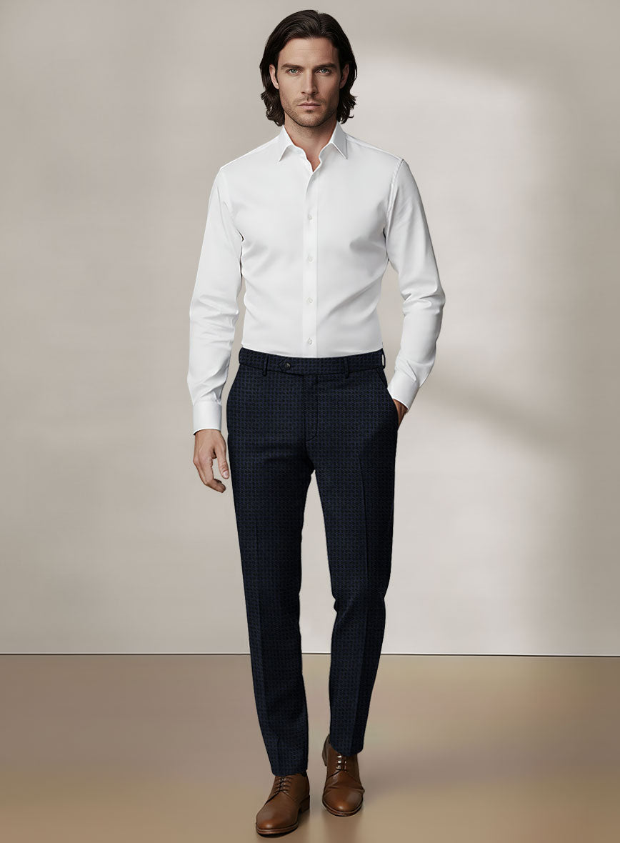 Scabal Dali Spatial Oval Weave Wool Cashmere Pants - StudioSuits