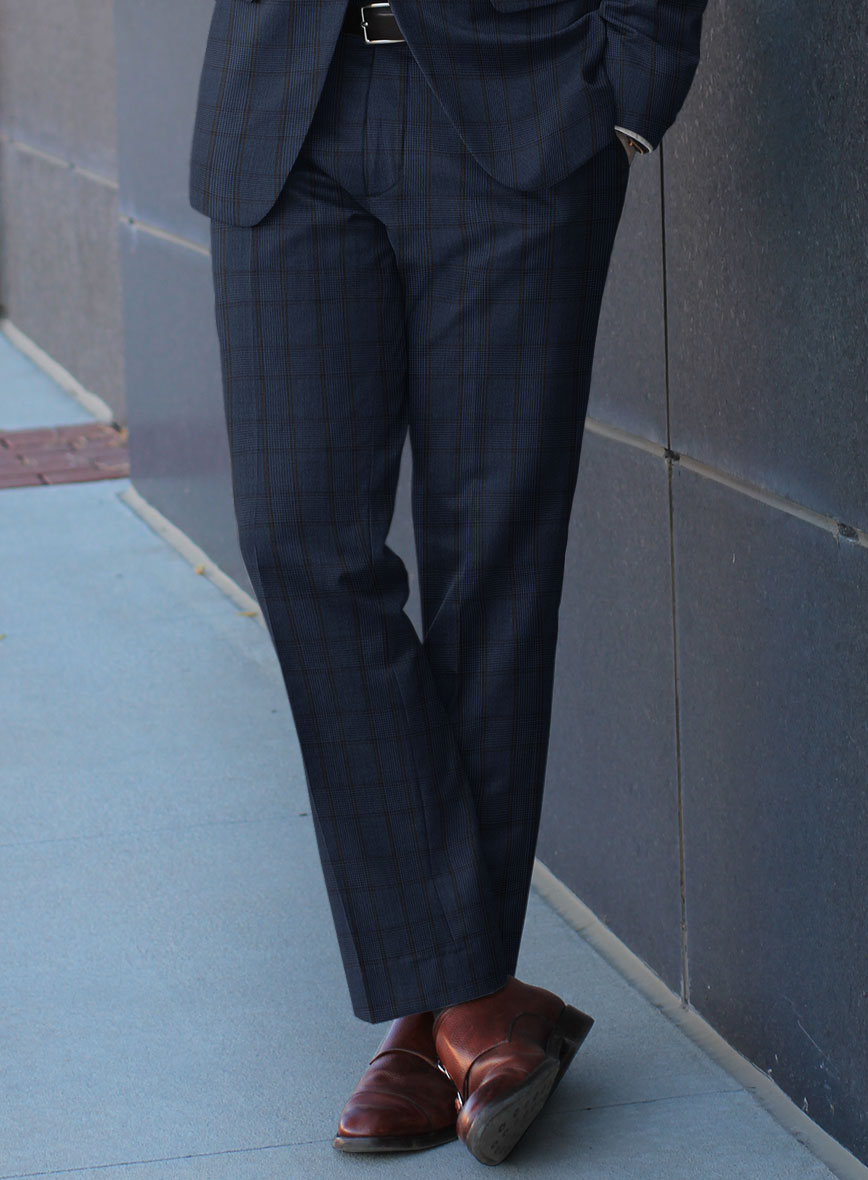 Scabal Damia Glen Blue Wool Suit - StudioSuits