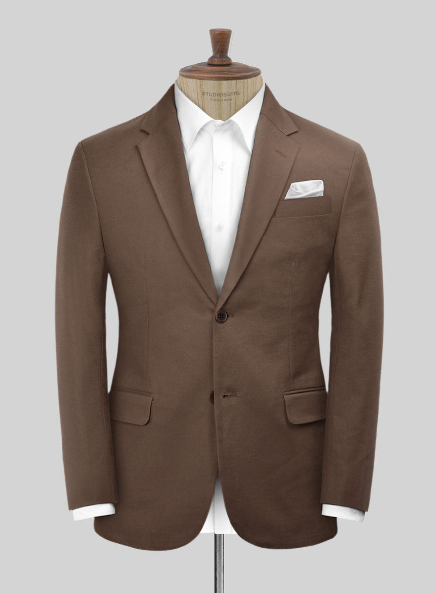 Scabal Dark Brown Cashmere Cotton Suit - StudioSuits