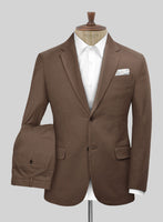 Scabal Dark Brown Cashmere Cotton Suit - StudioSuits