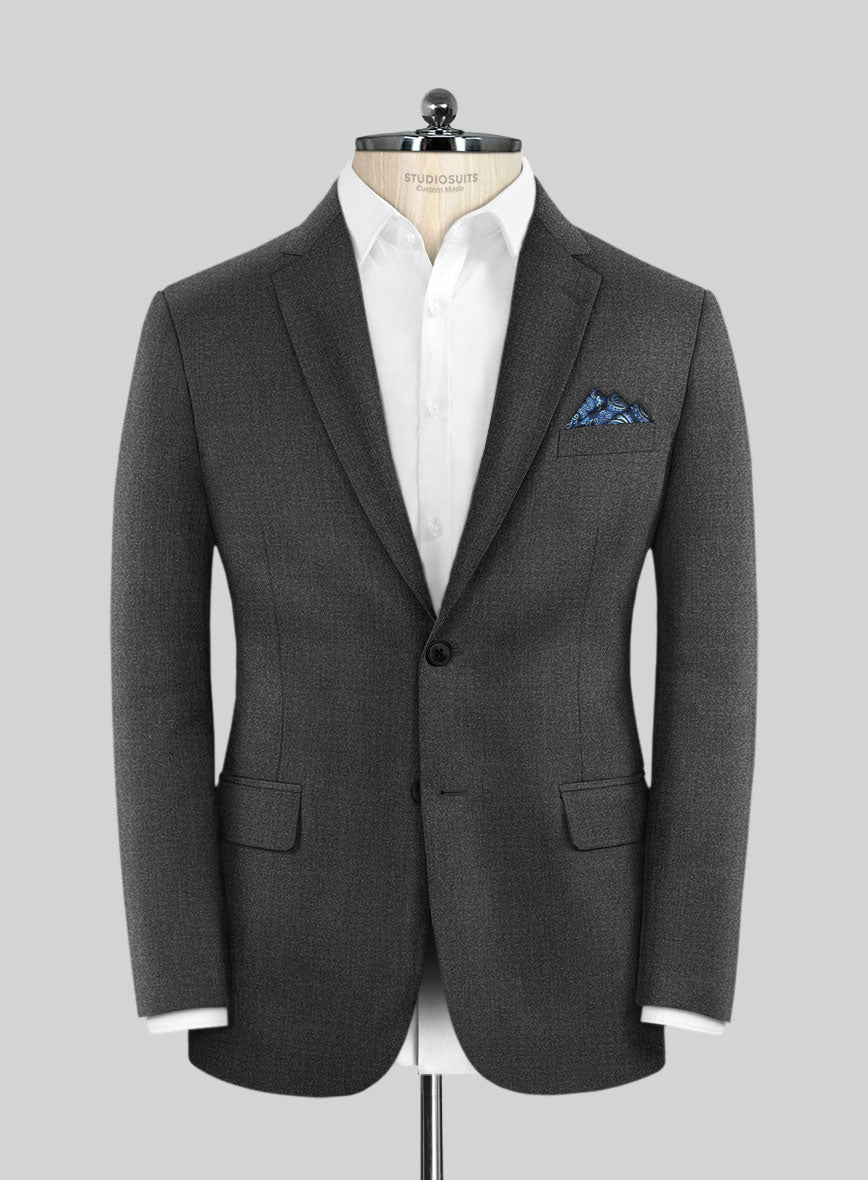 Scabal Dark Charcoal Wool Jacket - StudioSuits