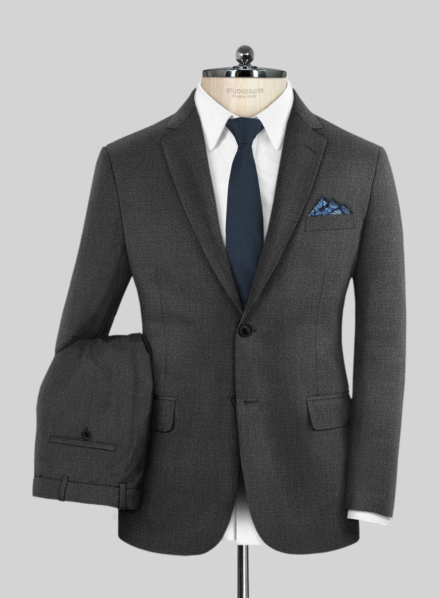 Scabal Dark Charcoal Wool Suit - StudioSuits