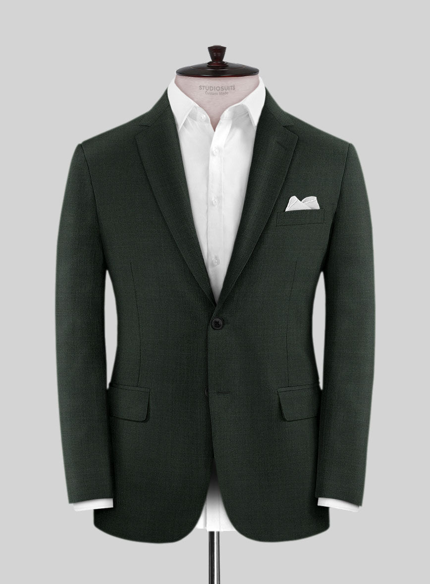 Scabal Dark Green Wool Jacket - StudioSuits