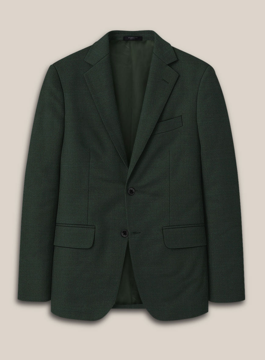 Scabal Dark Green Wool Jacket - StudioSuits