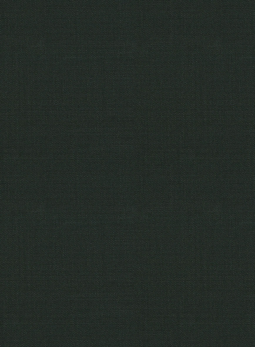 Scabal Dark Green Wool Pants - StudioSuits