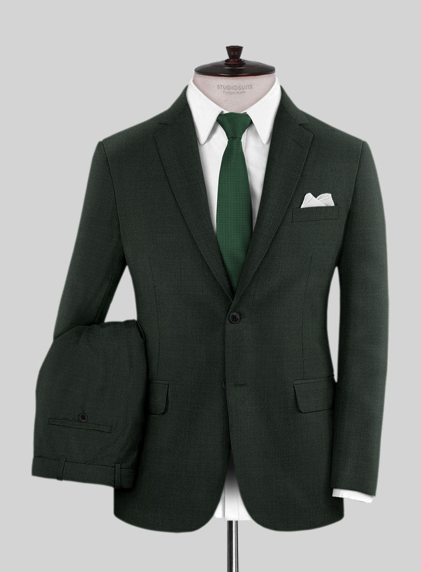 Scabal Dark Green Wool Suit - StudioSuits