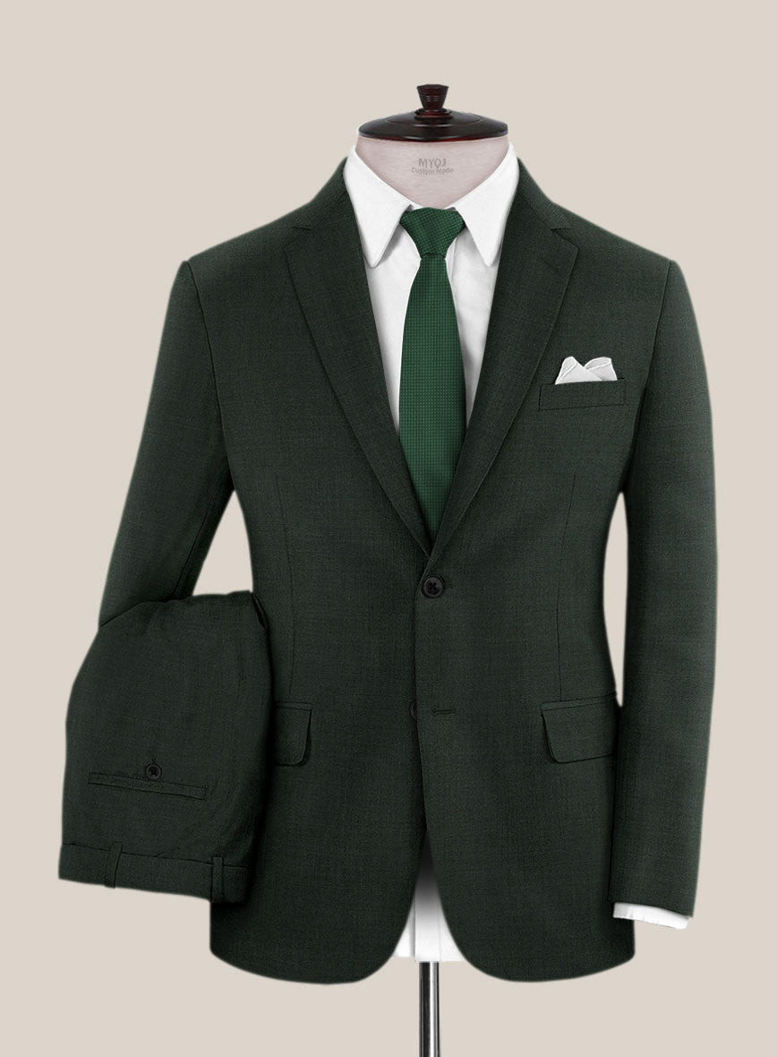 Scabal Dark Green Wool Suit – StudioSuits