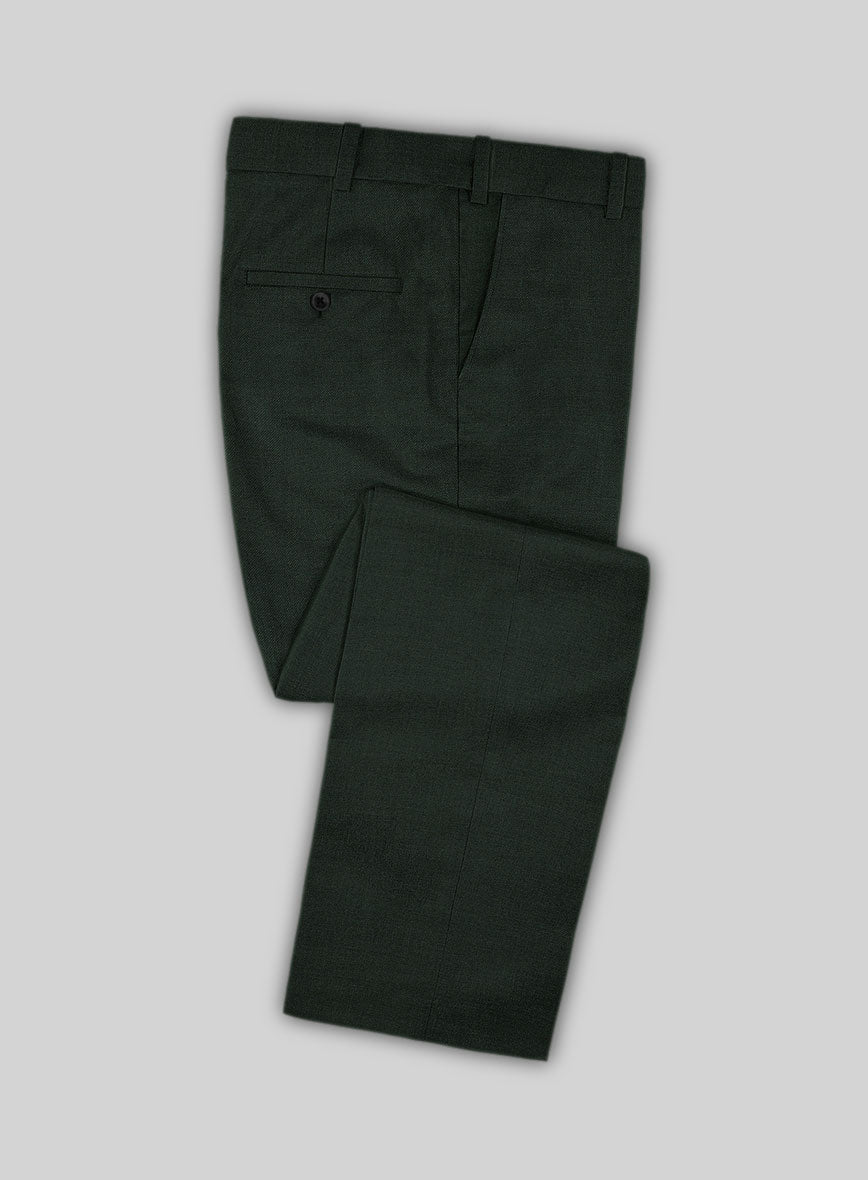 Scabal Dark Green Wool Suit - StudioSuits