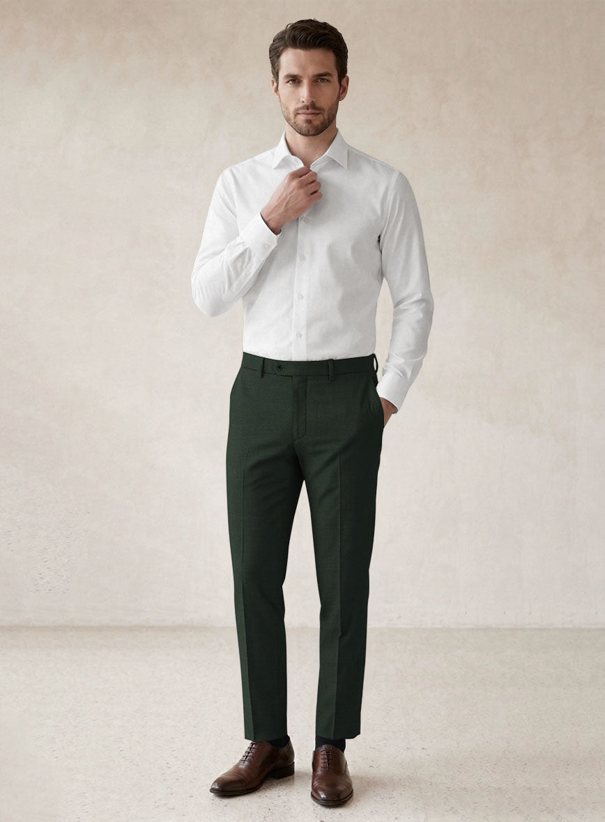 Scabal Dark Green Wool Suit - StudioSuits