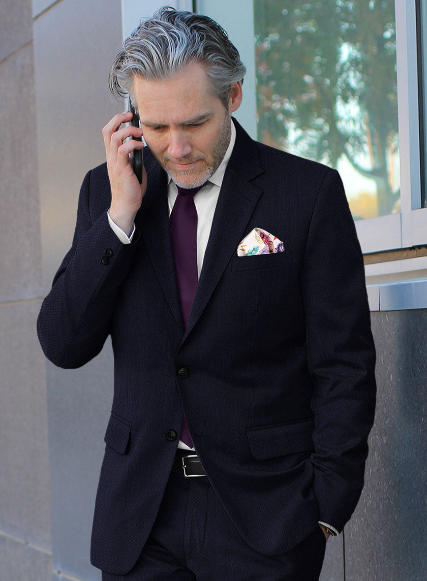 Scabal Dark Navy Waffle Wool Jacket - StudioSuits