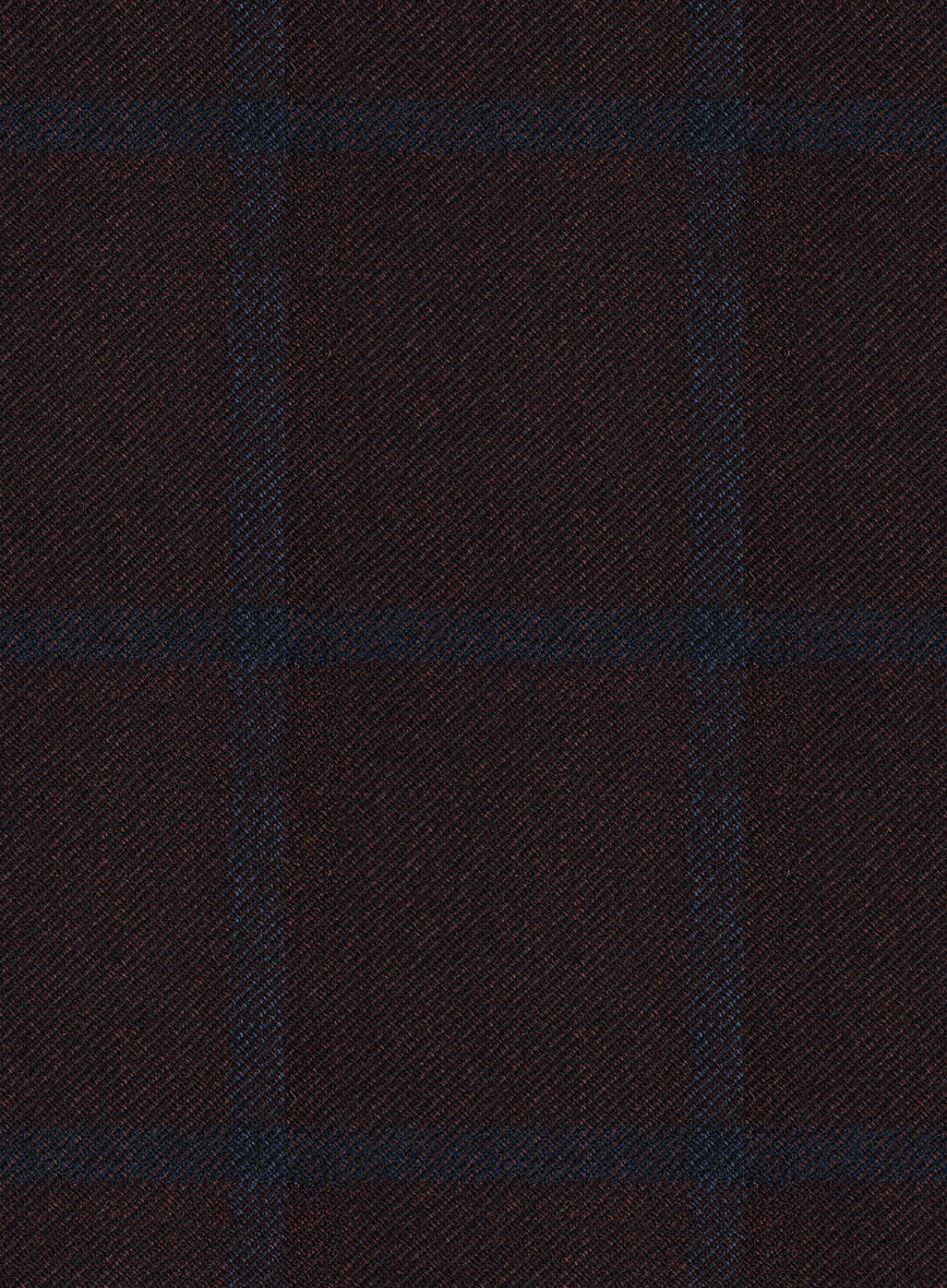 Scabal Dark Sienna Checks Wool Jacket - StudioSuits