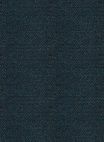 Scabal Dark Teal Herringbone Wool Jacket - StudioSuits